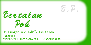 bertalan pok business card